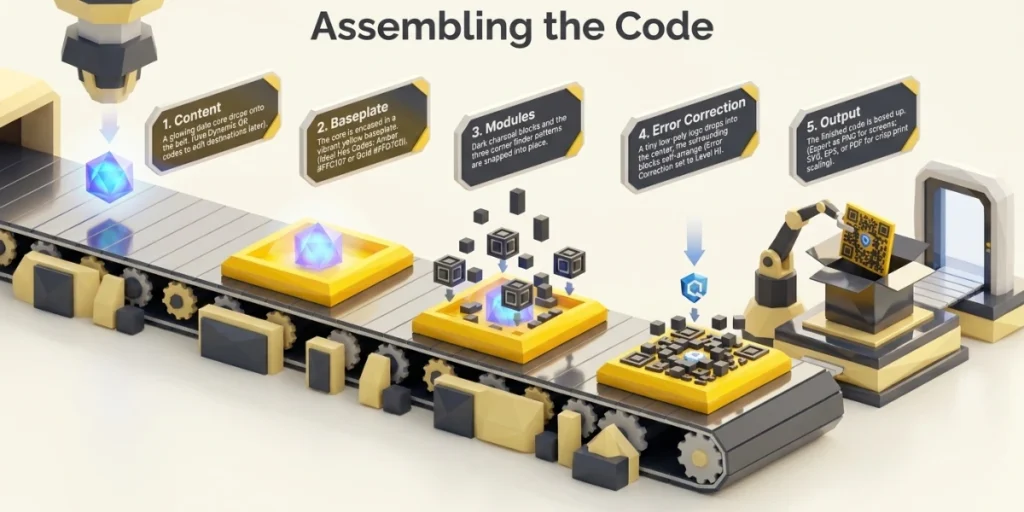Steps to create a Yellow QR Code.