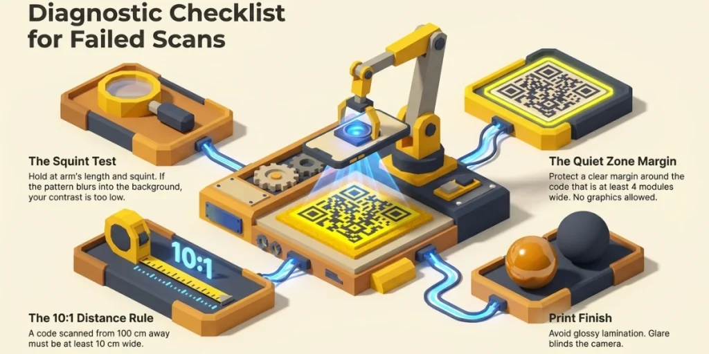 Reasons for your yellow QR Code not scanning.