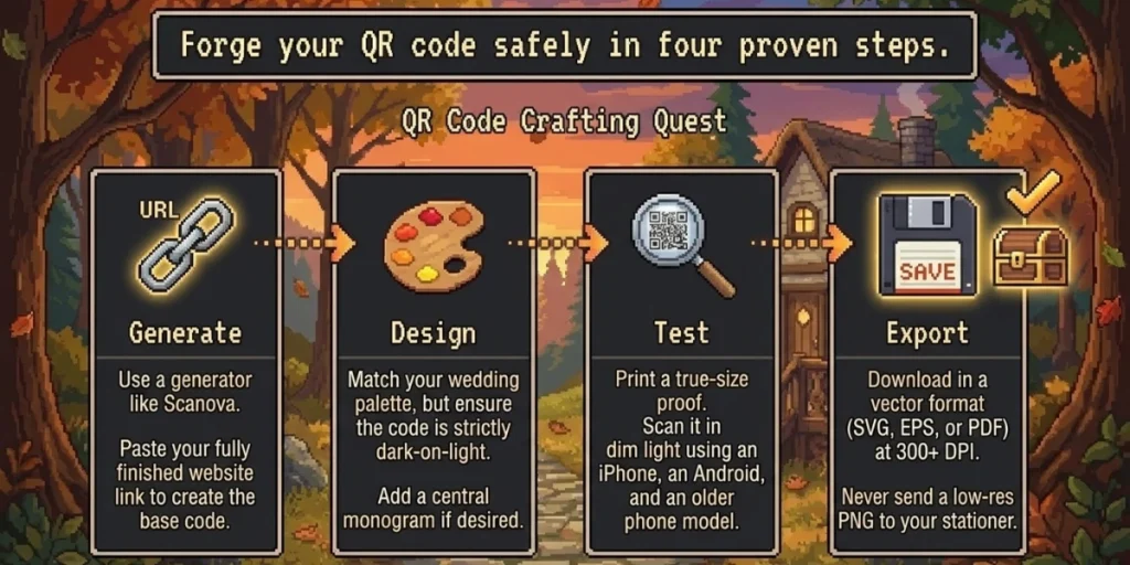 Steps to create wedding website with QR Code.