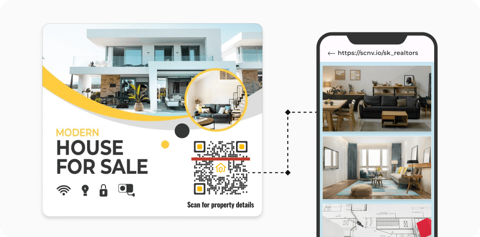  Potential buyer scanning a QR Code to access property details