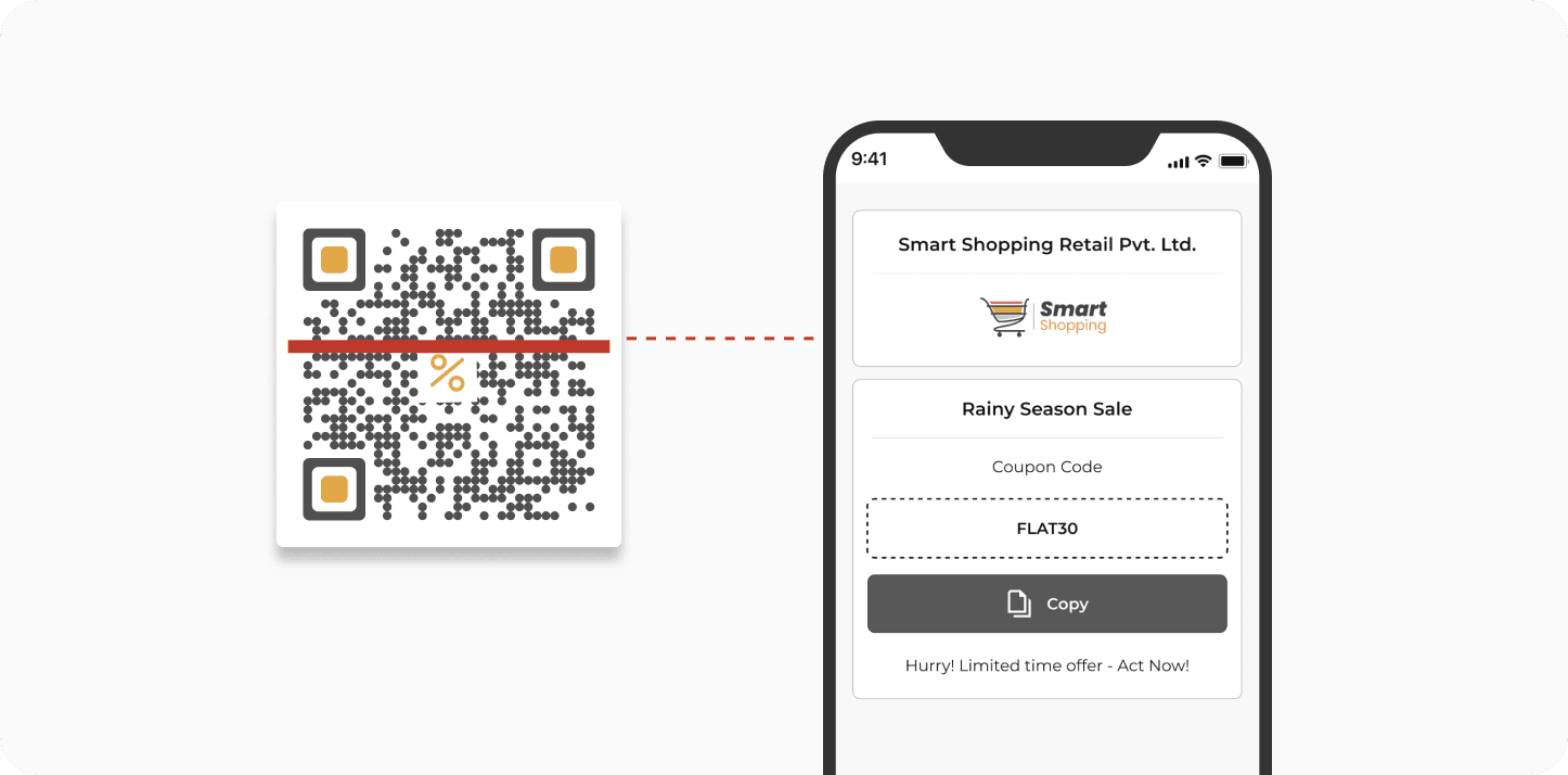 Customer scanning a QR Code to access special discounts