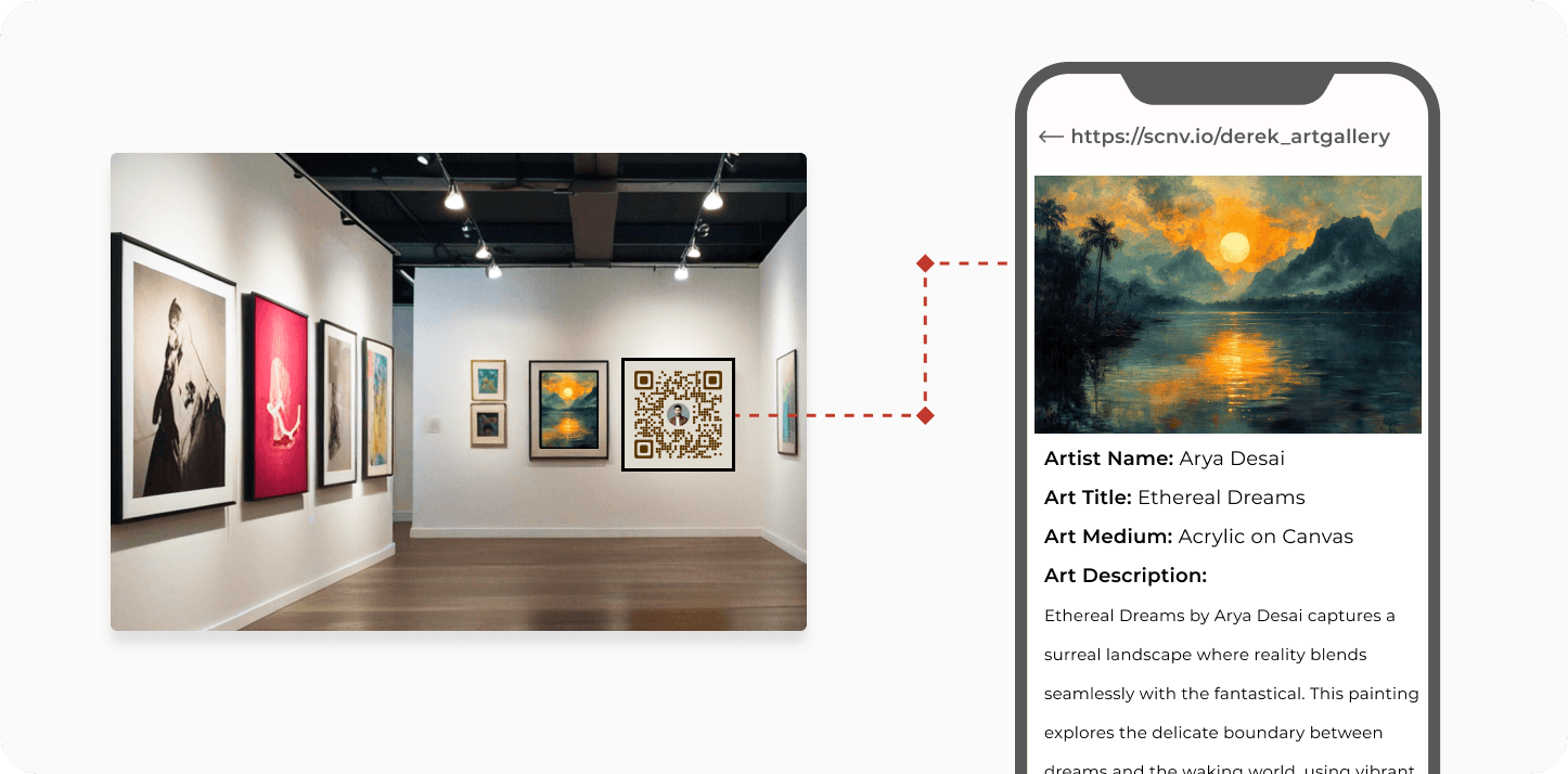 Transparent QR Codes in monuments, museums, and art exhibitions