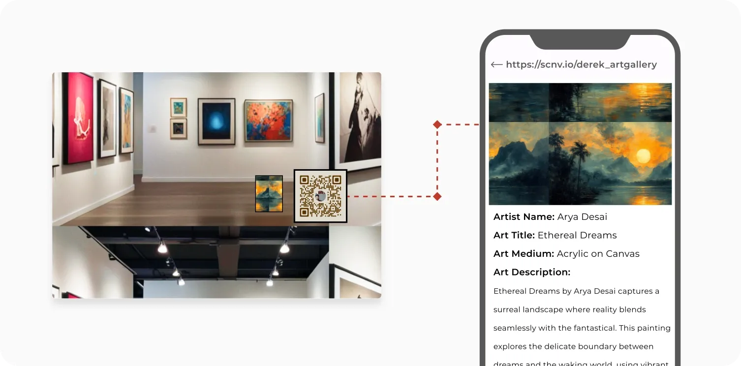 Transparent QR Codes in monuments, museums, and art exhibitions