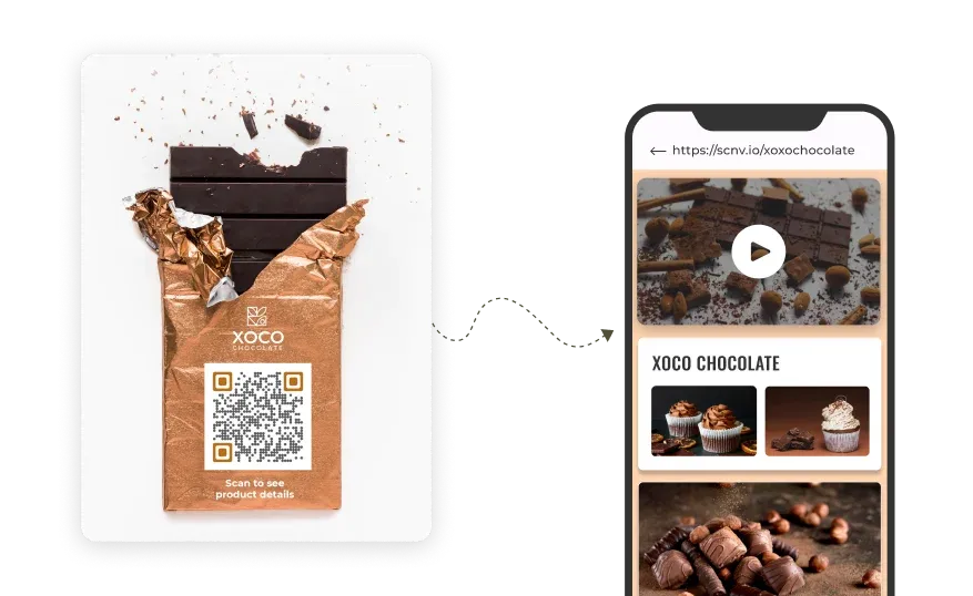 User can access detailed information upon scanning the Product QR Code.