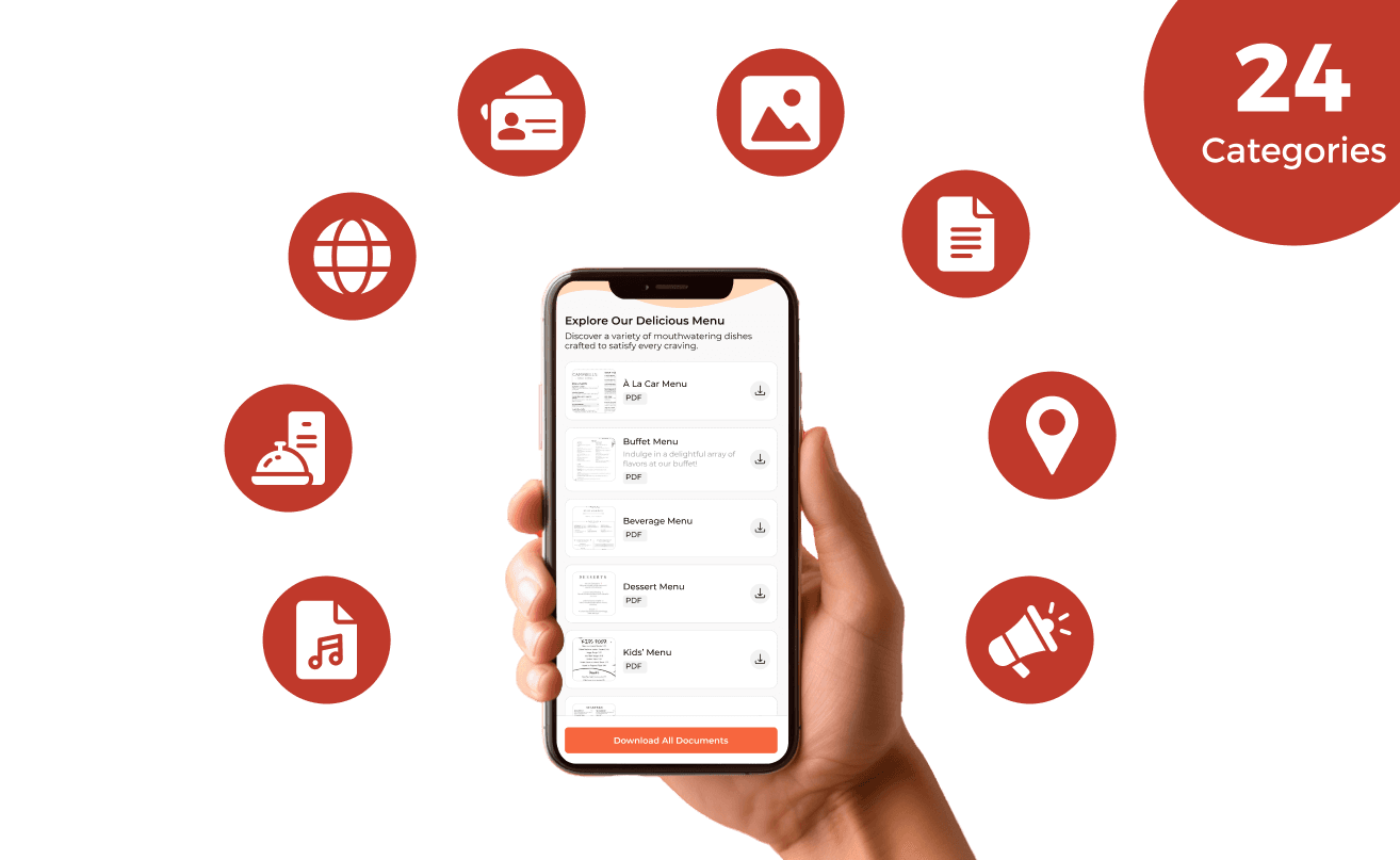 Scanova's QR Code Generator has 24 categories to choose from.
