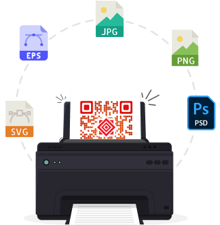 Export your Static or Dynamic QR Codes as high-resolution images in a format of your choice.