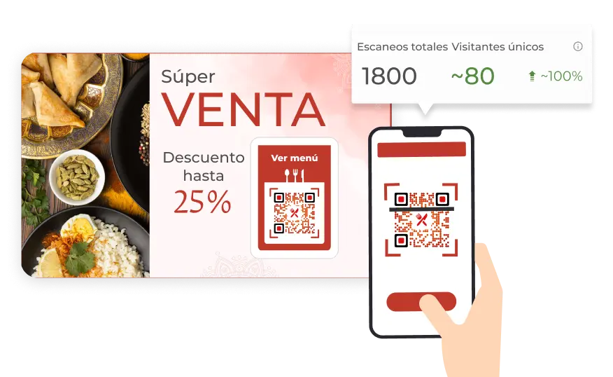 Imagen que muestra al cliente escaneando el código QR personalizado de Scanova para acceder a ofertas especiales.