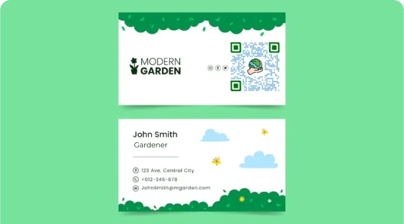 Visual depicting how digital business cards are eco-friendly.
