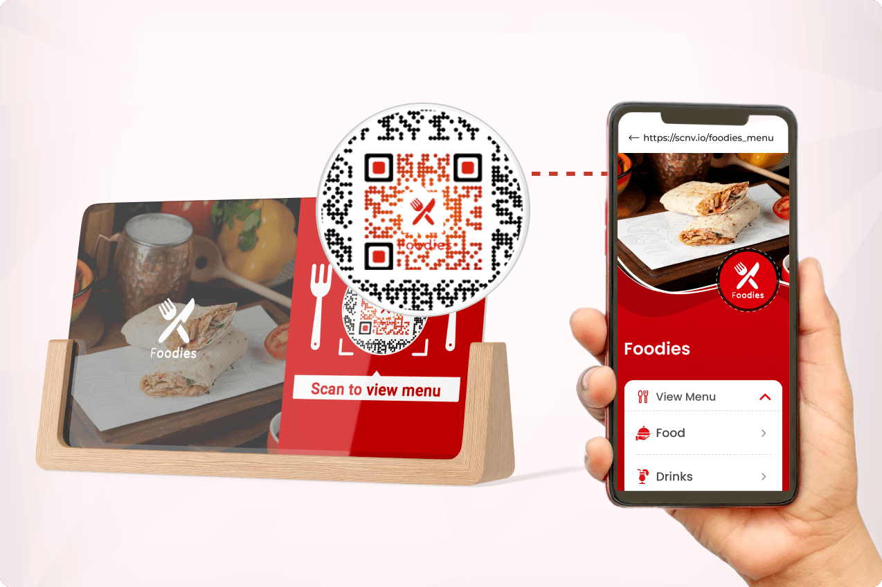 Guest scanning Scanova's Restaurant QR Code to view food and drinks menu.