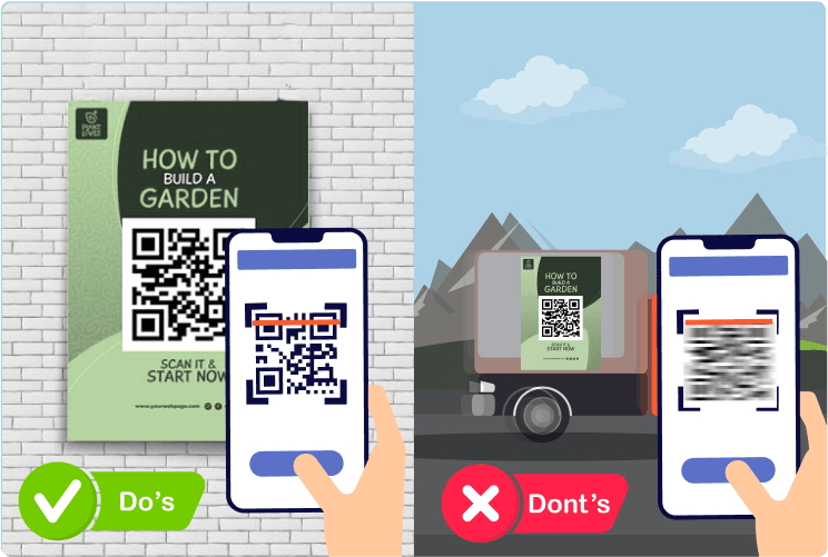 Place QR Codes in a location where they can be comfortably scanned.