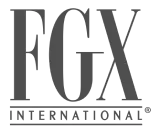 Example of retail brands using Scanova's QR Code Generator, shown with FGX International's logo.
