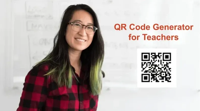 Teacher using Scanova's QR Code Generator to engage students.