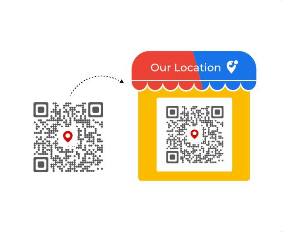 Google Maps QR code with a decorative ‘Our Location’ frame to elevate the visual aesthetics of plain QR codes.