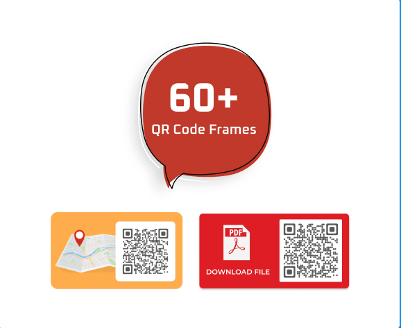 Choose from a range of over 60 QR Code frames.