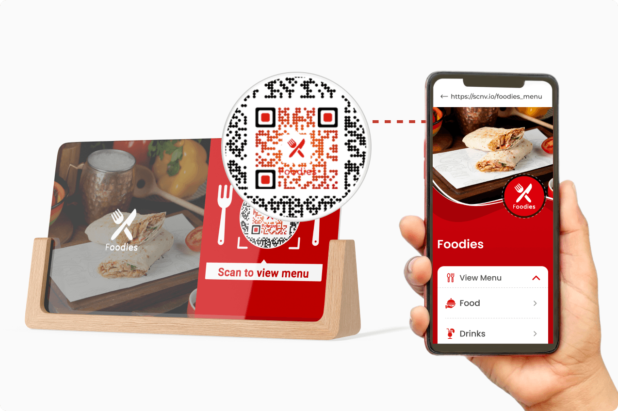 Guest scanning Scanova's Restaurant QR Code to view food and drinks menu.