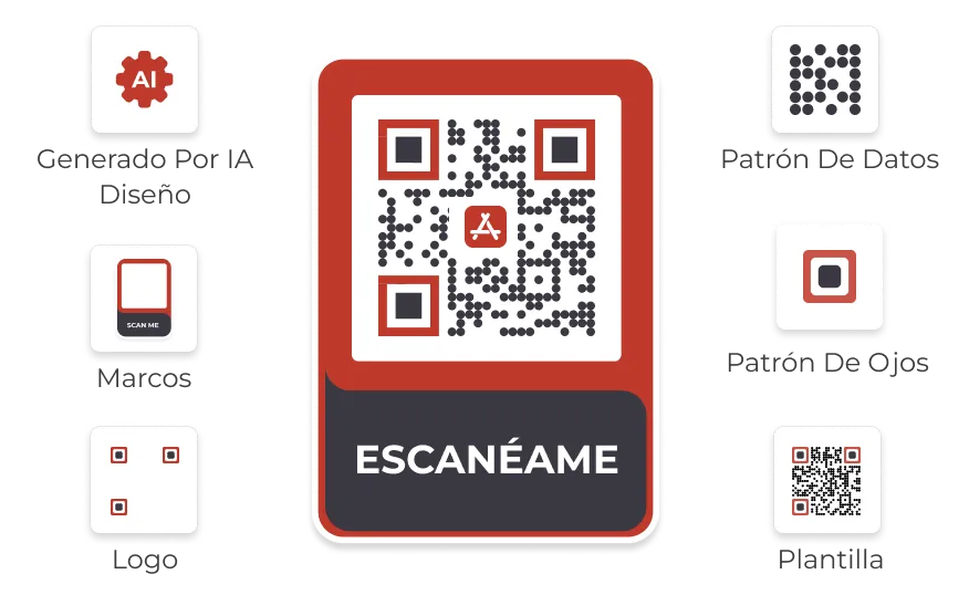 Un código QR visualmente atractivo de la App Store creado con Scanova.