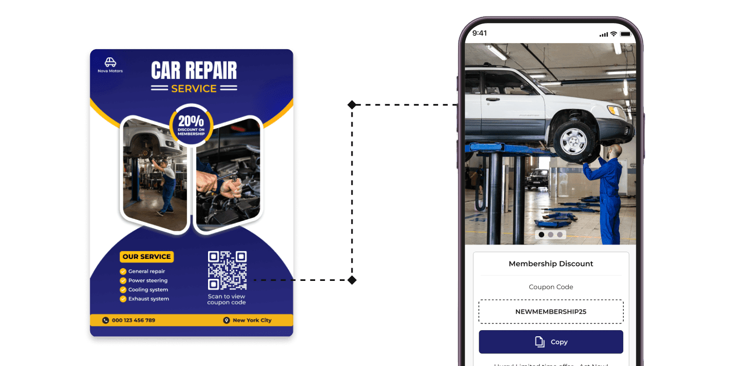 A promotional poster with a QR Code, redirecting the target audience to a customized landing page with a clear call-to-action