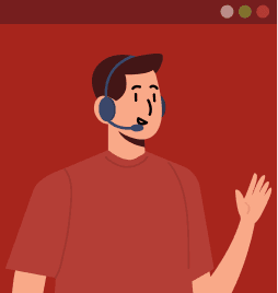 Ejecutivo de soporte asistiendo a los clientes.