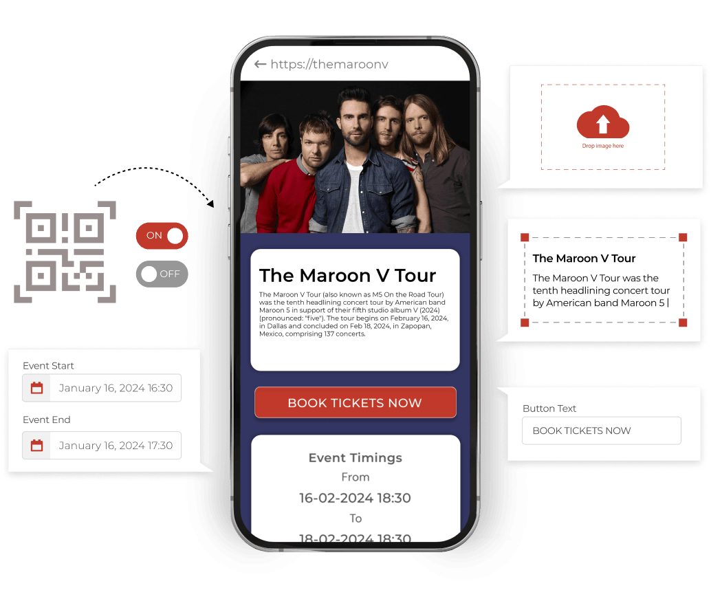 Create dynamic and customized QR Codes for special events.
