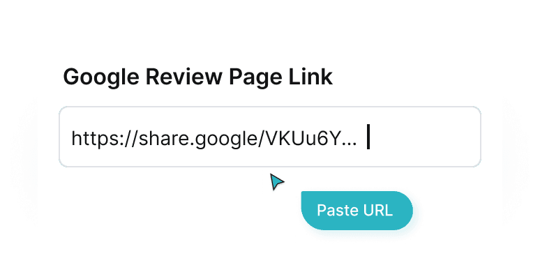 Un usuario pega la URL de una reseña de Google Business en Scanova para crear un código QR de reseña de Google.
