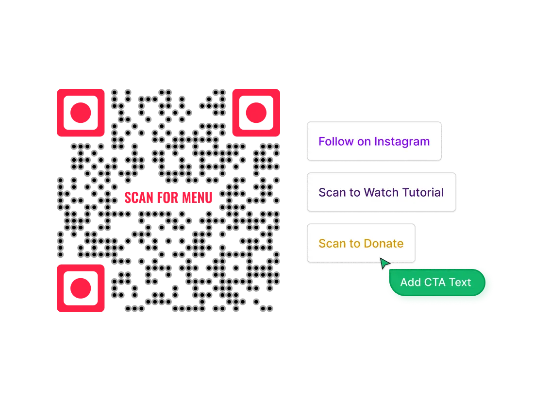 A custom-designed QR Code with a relevant call-to-action