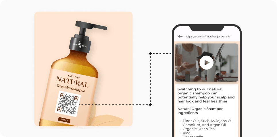 Customer scanning a QR Code on product packaging to know more about the product