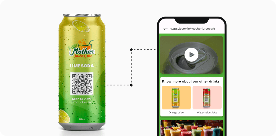 Customer scanning a Product QR Code to know more about the product