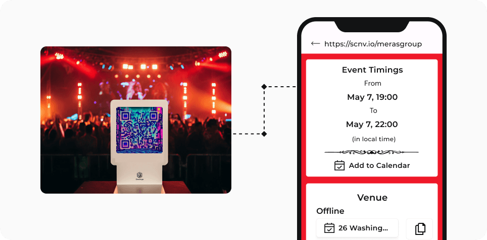 Attendees scanning an AI-generated QR Code to access event details