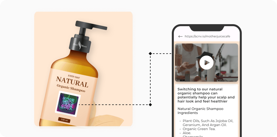 Customer scanning an AI QR Code to know more about the product