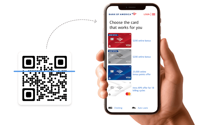 A Banking QR Code redirecting users to relevant landing page