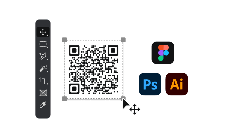 QR Code in vector formate being edited in editing tool