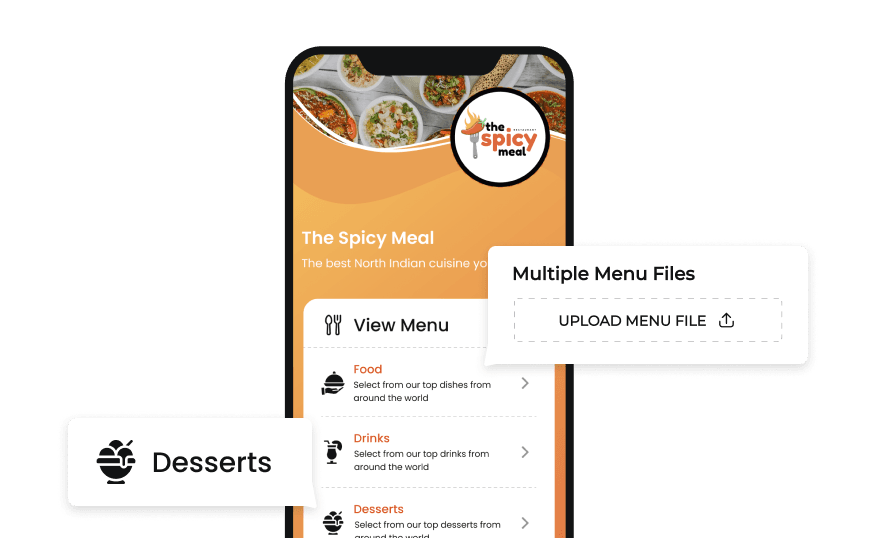 User uploading multiple menus
