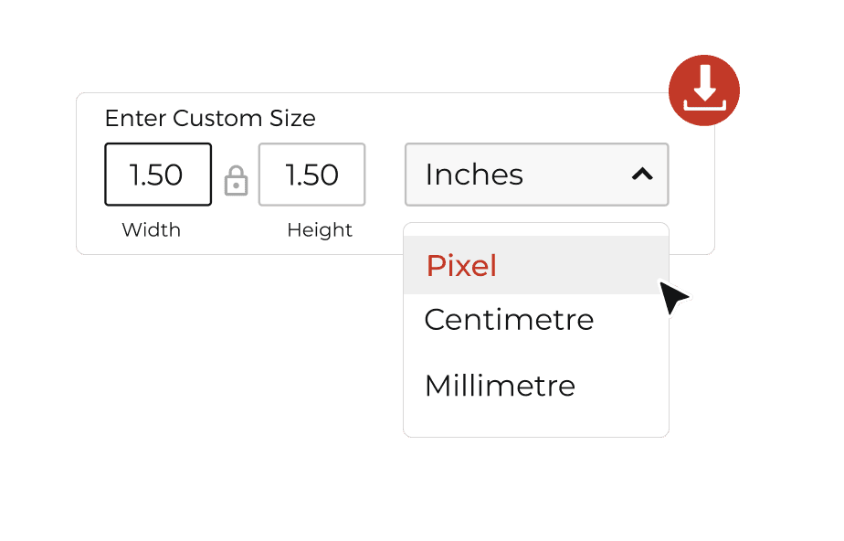 User specifying exact dimensions for their QR Code
