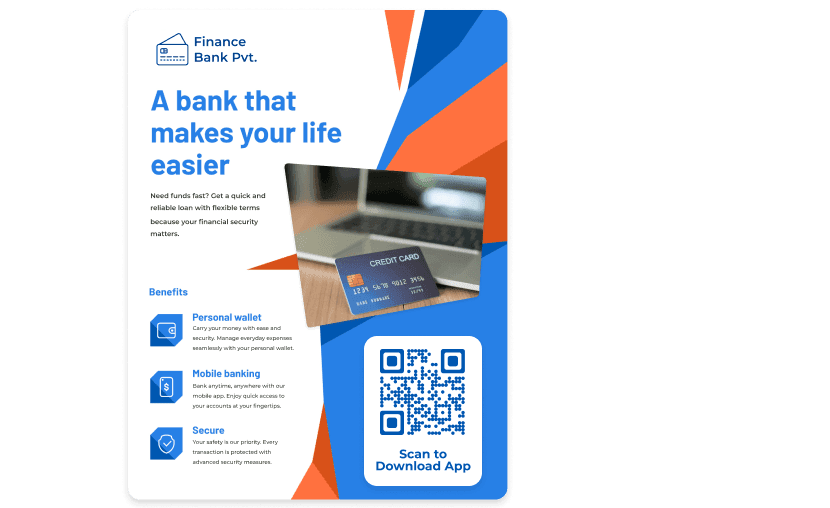 Customized QR Code placed on a print promotional material