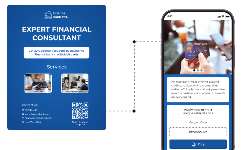 Clear CTA placed on a Banking QR Code