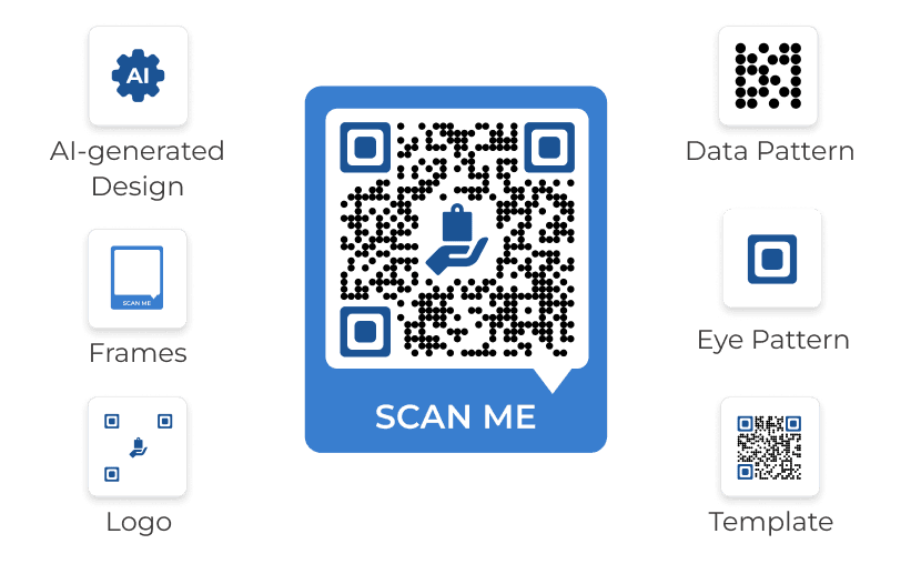 Organic shampoo bottle with QR code for consumer goods linking to Instagram to engage consumers and boost brand presence.