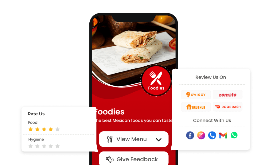 A customized landing page where guest can enter their feedback