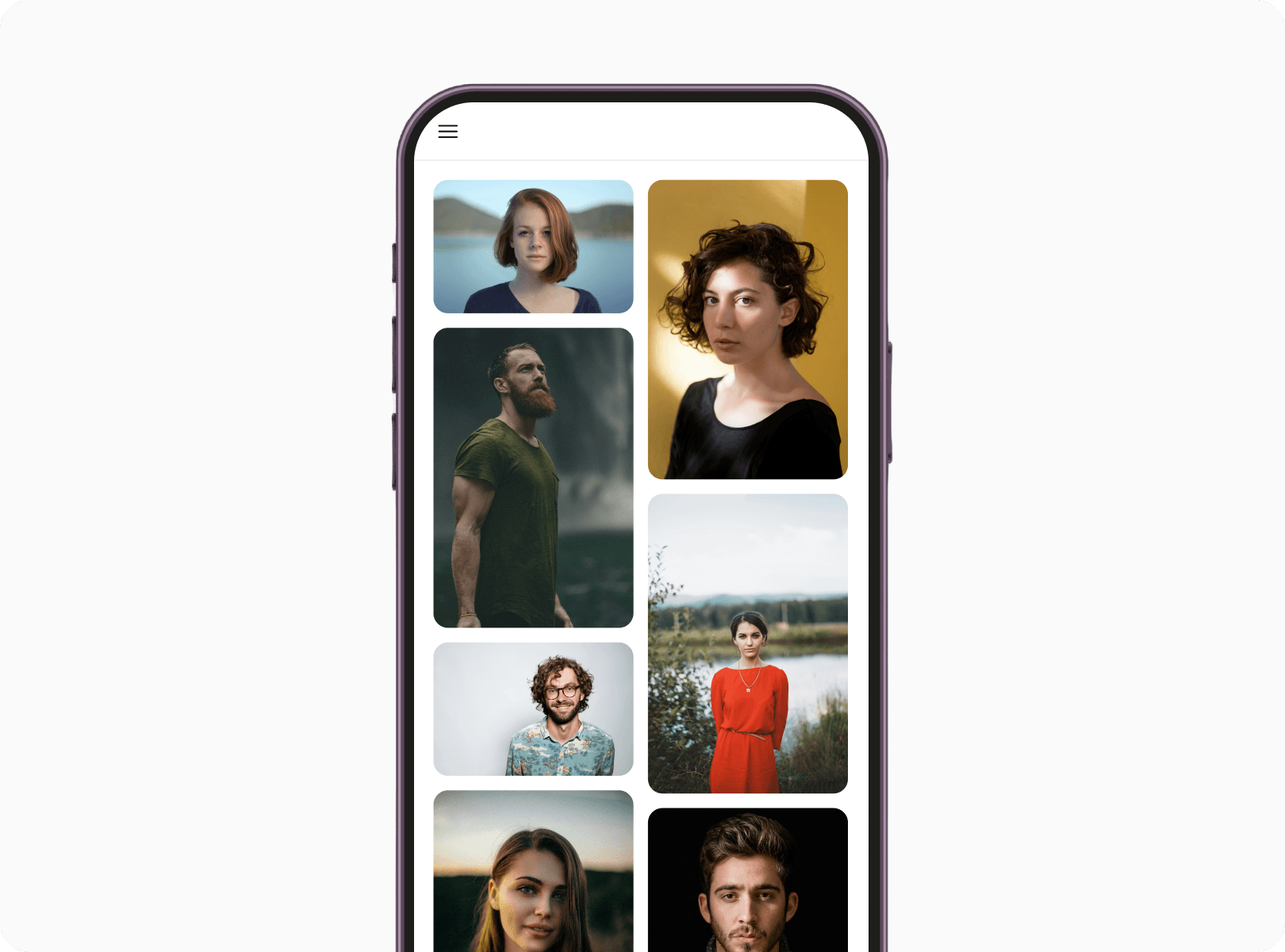 User being shown a gallery of images after scanning the QR Code
