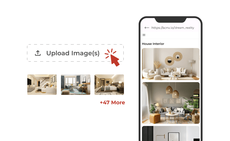User creating an Image QR Code by adding images