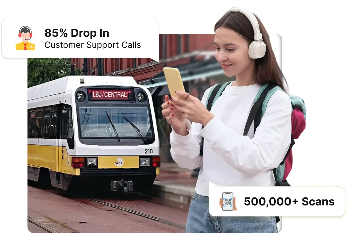 Una persona escaneando el código QR de Scanova para acceder a los detalles del tránsito