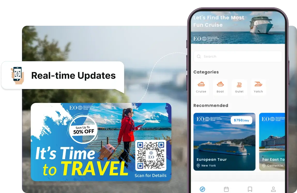 Traveler accessing real-time updates on various details, all thanks to Scanova's Dynamic QR Codes