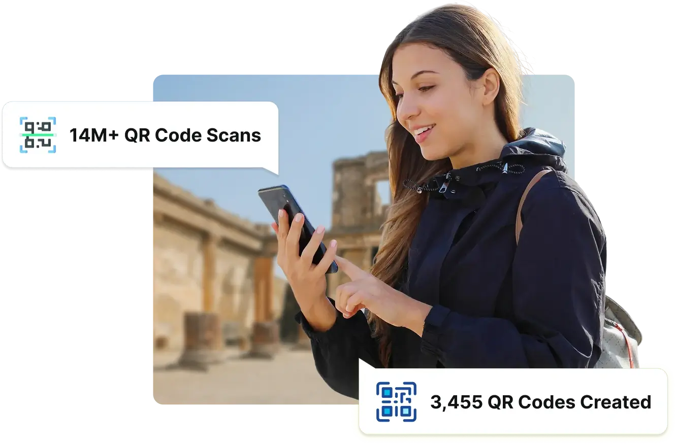 El viajero escanea un código QR para acceder a los detalles del recorrido