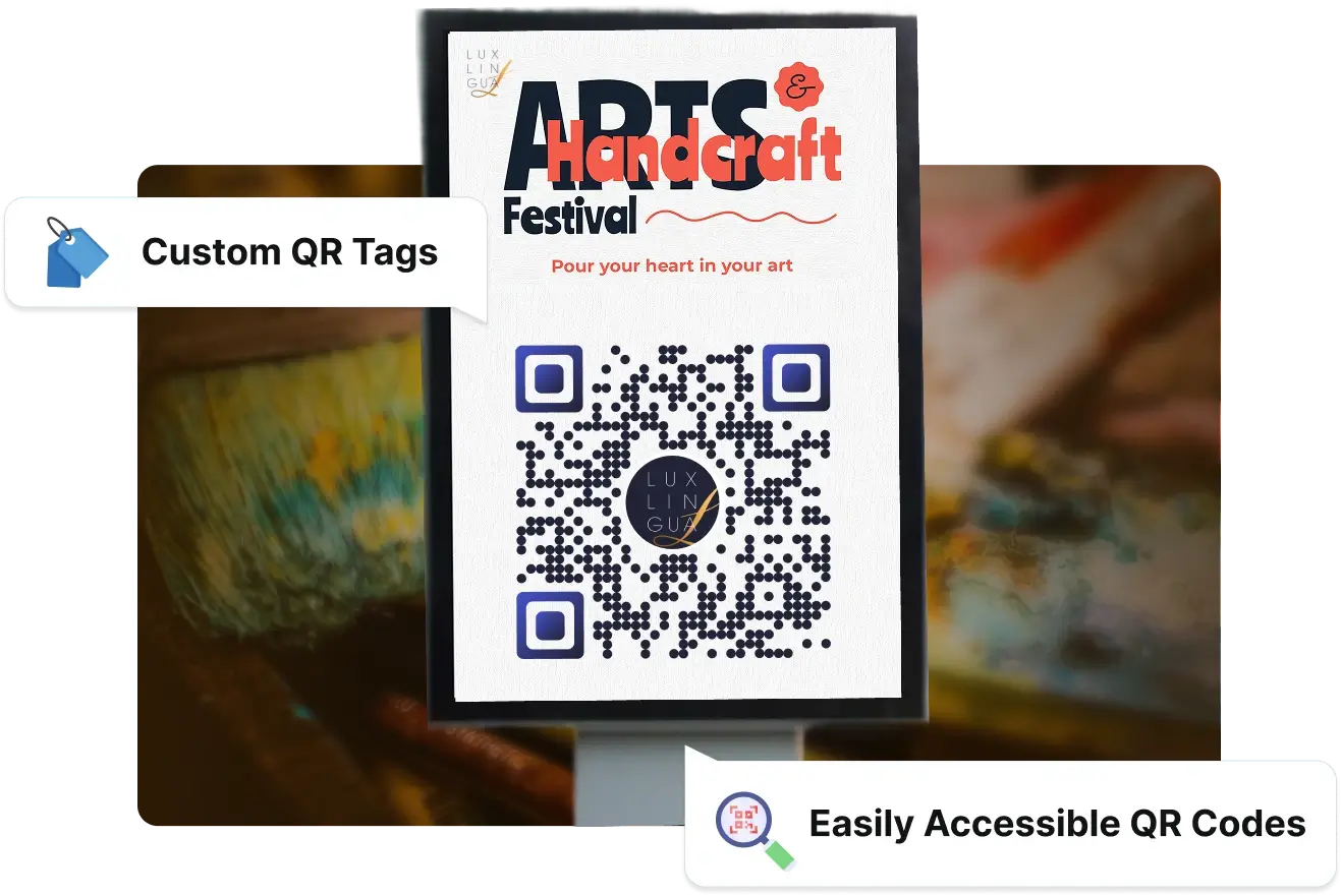 Person assigning tags or custom labels to QR Codes