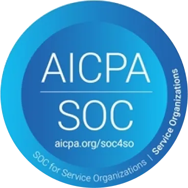 Badge de certification AICPA SOC, garantissant que nos codes QR répondent aux normes strictes de sécurité et de conformité.