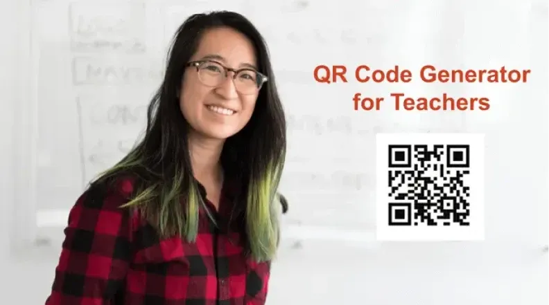 Lehrer, der den QR -Codegenerator von Scanova verwendet, um Schüler zu engagieren.