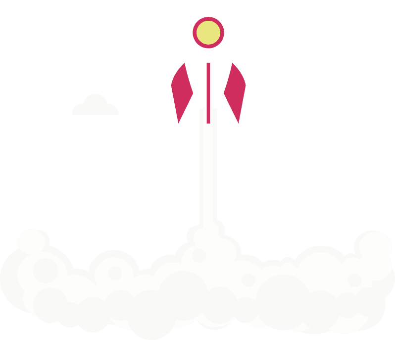 Visual que representa el lanzamiento de un cohete.