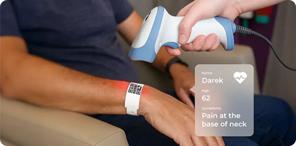 Healthcare professional scanning a GS1 QR Code