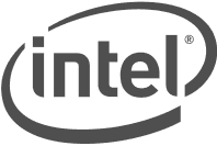 Le logo d'Intel s'affiche parmi les marques utilisant le générateur de code QR sécurisé de Scanova pour générer des codes QR personnalisés.