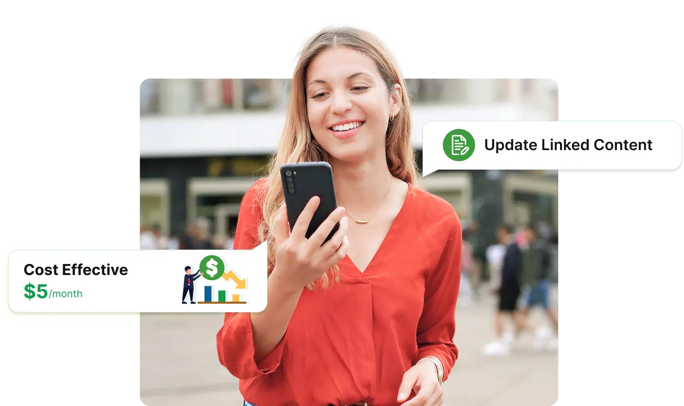 Person updating the content of their Dynamic QR Codes