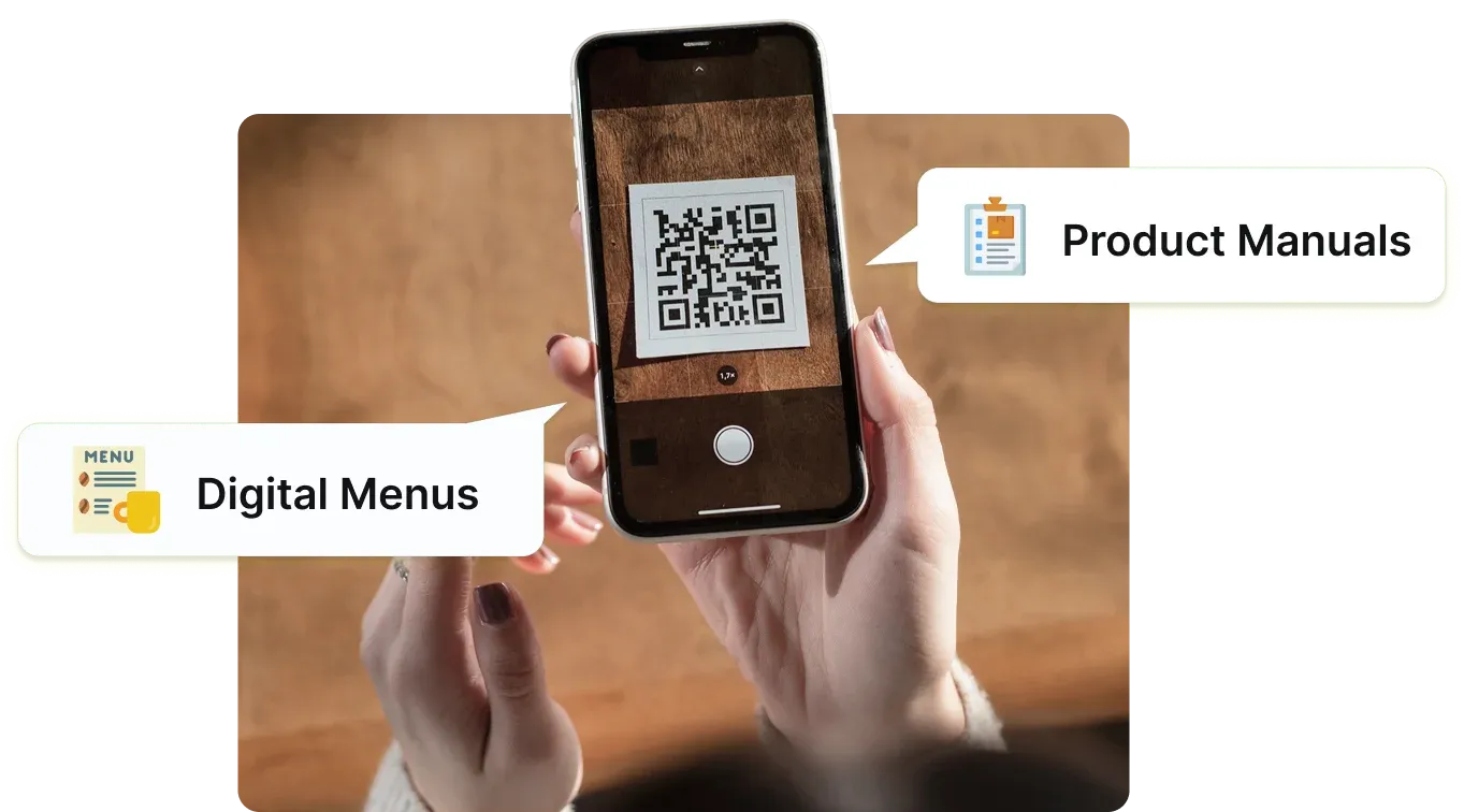 Customer scanning a QR Code to access digital menu